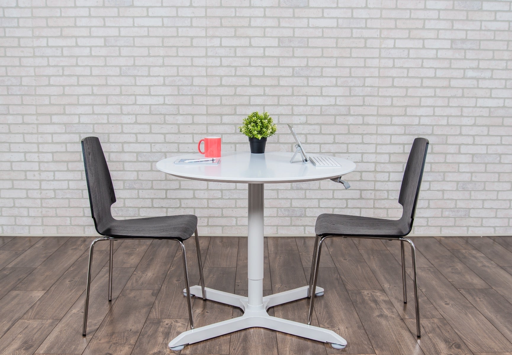 Luxor LX-PNADJ-32RD - 32" Pneumatic Height Adjustable Round Caffee Table (LUX-LX-PNADJ-32RD) - SchoolOutlet