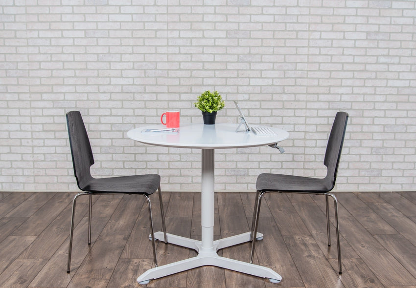 Luxor LX-PNADJ-32RD - 32" Pneumatic Height Adjustable Round Caffee Table (LUX-LX-PNADJ-32RD) - SchoolOutlet