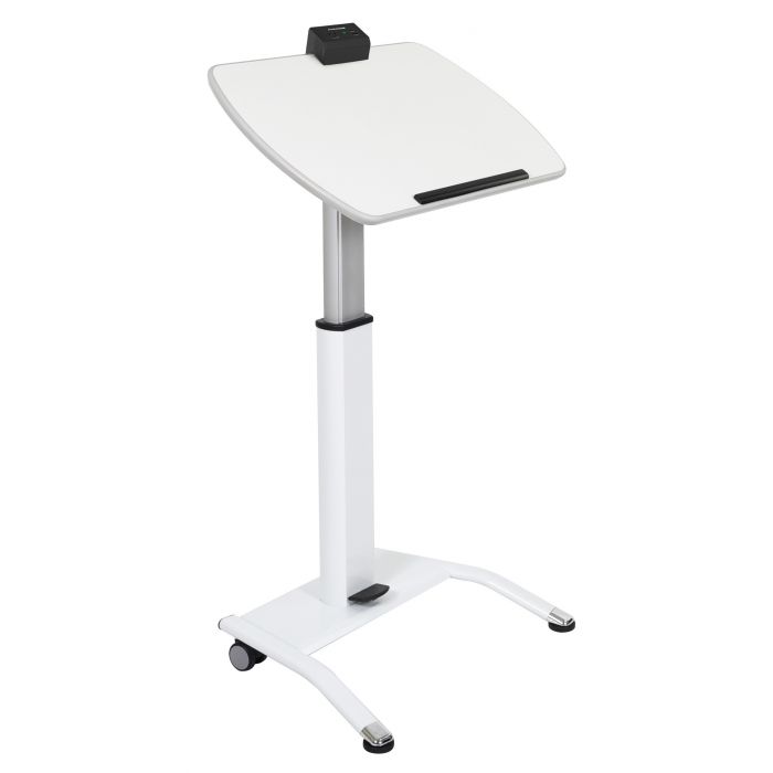 Luxor Pneumatic Height-Adjustable Lectern with KwikBoost EdgePower Charging Station (Luxor LUX-LX-PNADJ-EPW) - SchoolOutlet