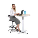 Luxor LX-PNADJ-ROUND Pneumatic Adjustable Round Pedestal Table (Luxor LX-PNADJ-ROUND) - SchoolOutlet