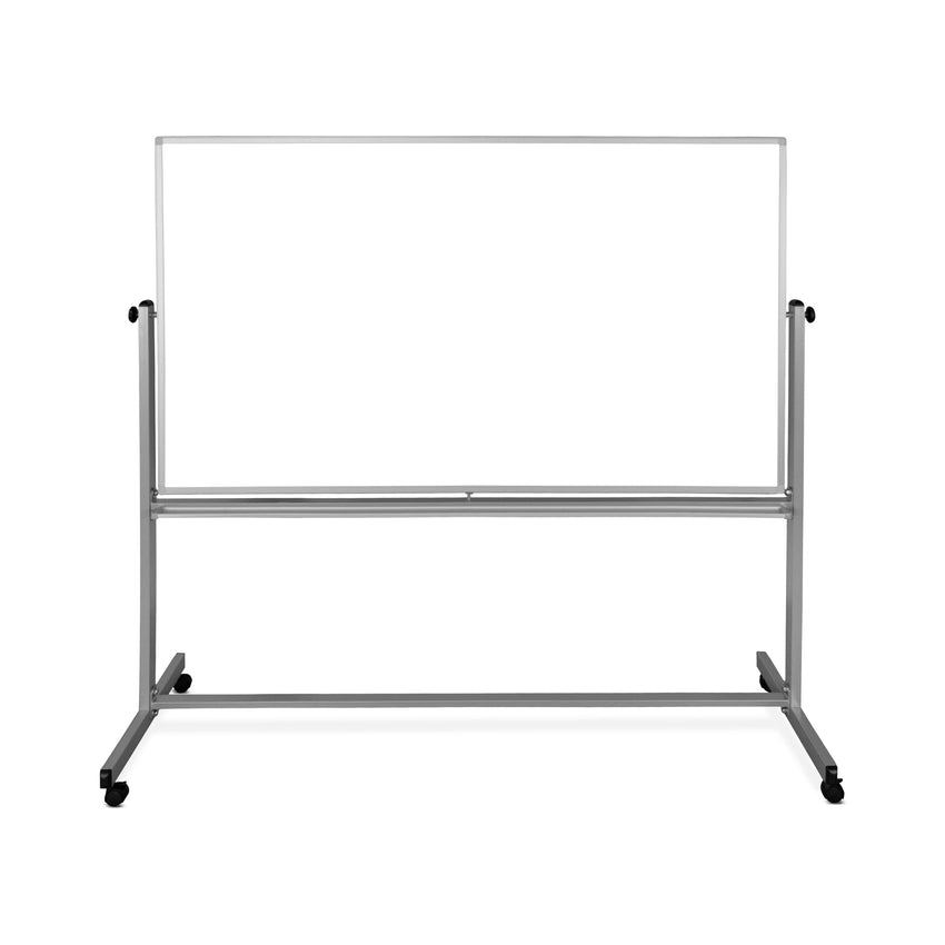72"W x 48"H Mobile Whiteboard - Double-sided Music&Whiteboard Magnetic dry erase markerboard - Luxor MB7248MW - SchoolOutlet