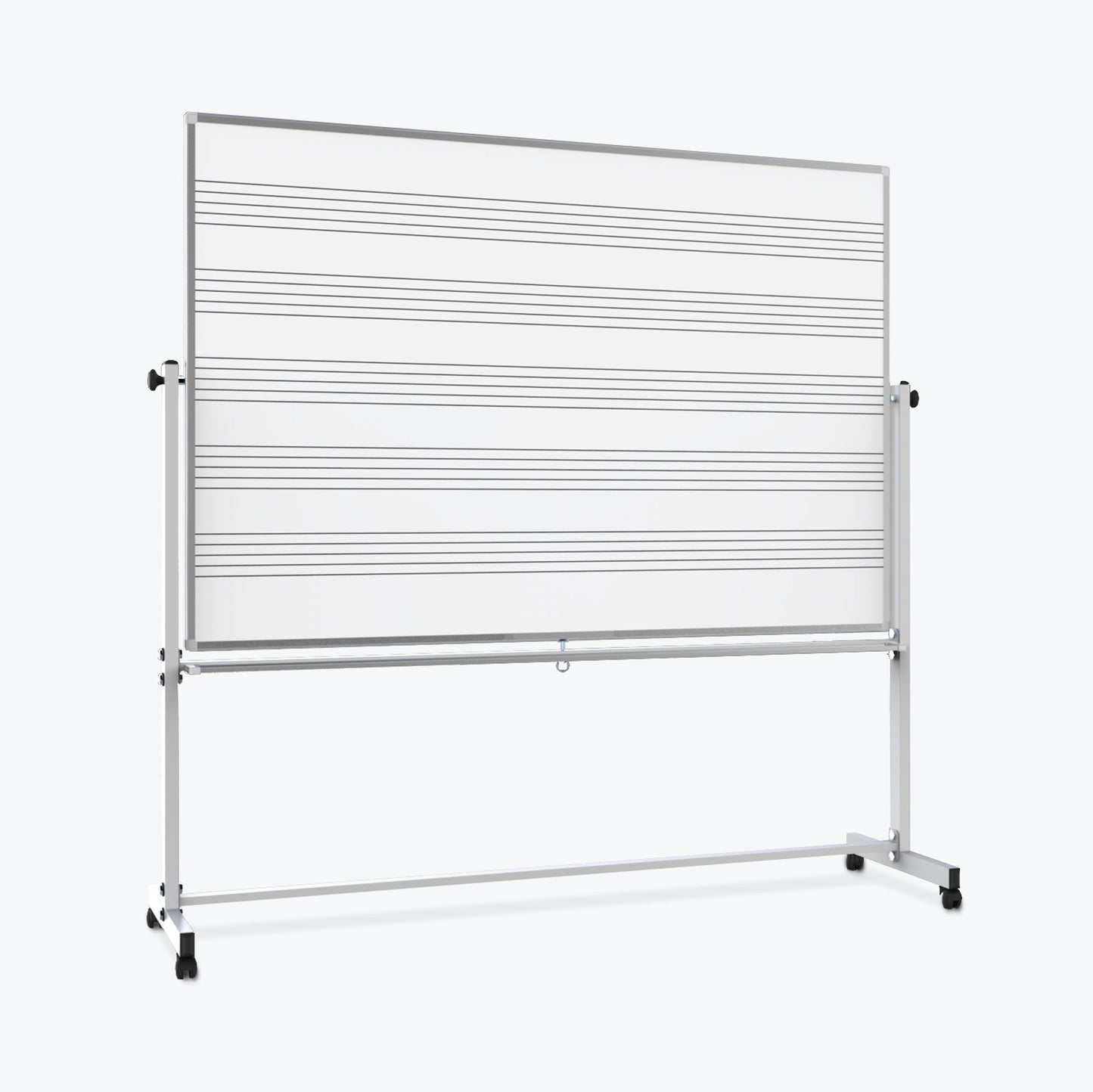 72"W x 48"H Mobile Whiteboard - Double-sided Music&Whiteboard Magnetic dry erase markerboard - Luxor MB7248MW - SchoolOutlet