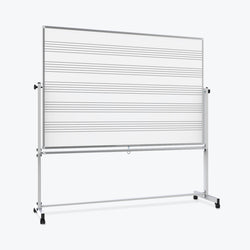 72"W x 48"H Mobile Whiteboard - Double-sided Music&Whiteboard Magnetic dry erase markerboard - Luxor MB7248MW