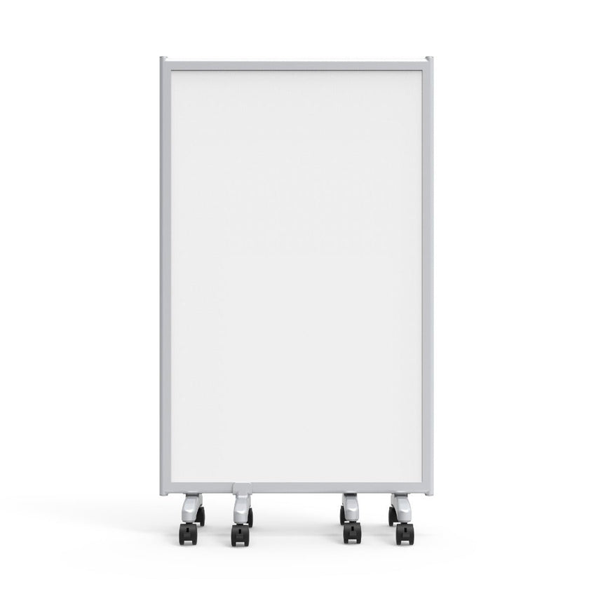 91"W x 52"H Mobile Whiteboard - 3-Panel Folding Room Divider Magnetic dry erase markerboard - Luxor MB9152WW - SchoolOutlet