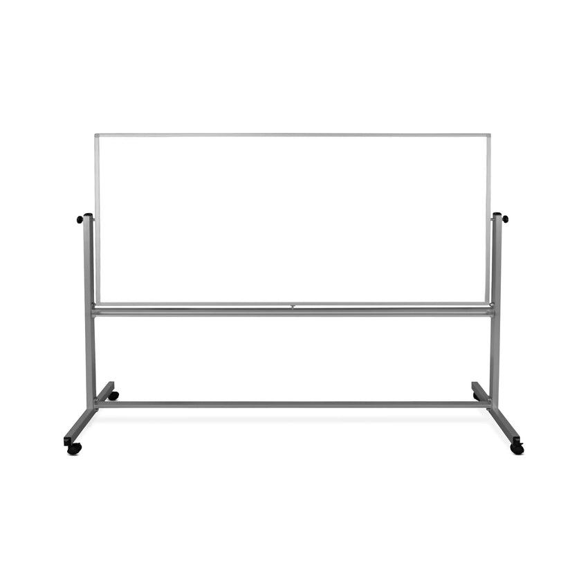 Mobile Whiteboard Magnetic, Reversible Dry Erase Markerboard - 96"W x 40"H - SchoolOutlet