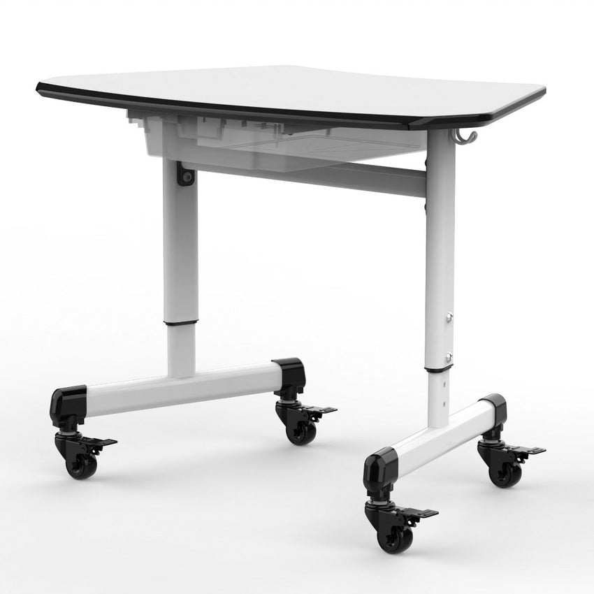 Luxor MBS-DESK - Height-Adjustable Trapezoid Student Desk with Drawer 29" W x 19" D x 29.75" H (LUX-MBS-DESK) - SchoolOutlet