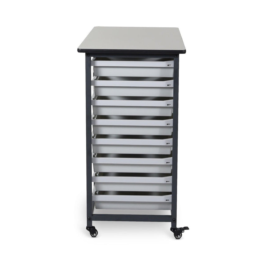 Luxor Mobile Bin Storage Unit - Double Row (LUX-MBS-DR-16S) - SchoolOutlet