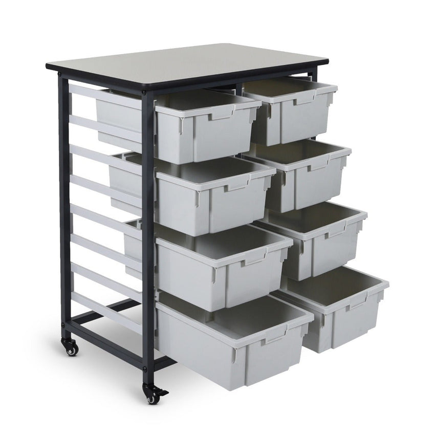 Luxor Mobile Bin Storage Unit (LUX-MBS-DR-8L) - SchoolOutlet