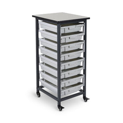 Luxor Mobile Bin Storage Unit - Single Row - Small Bins  (LUX-MBS-SR-8S)