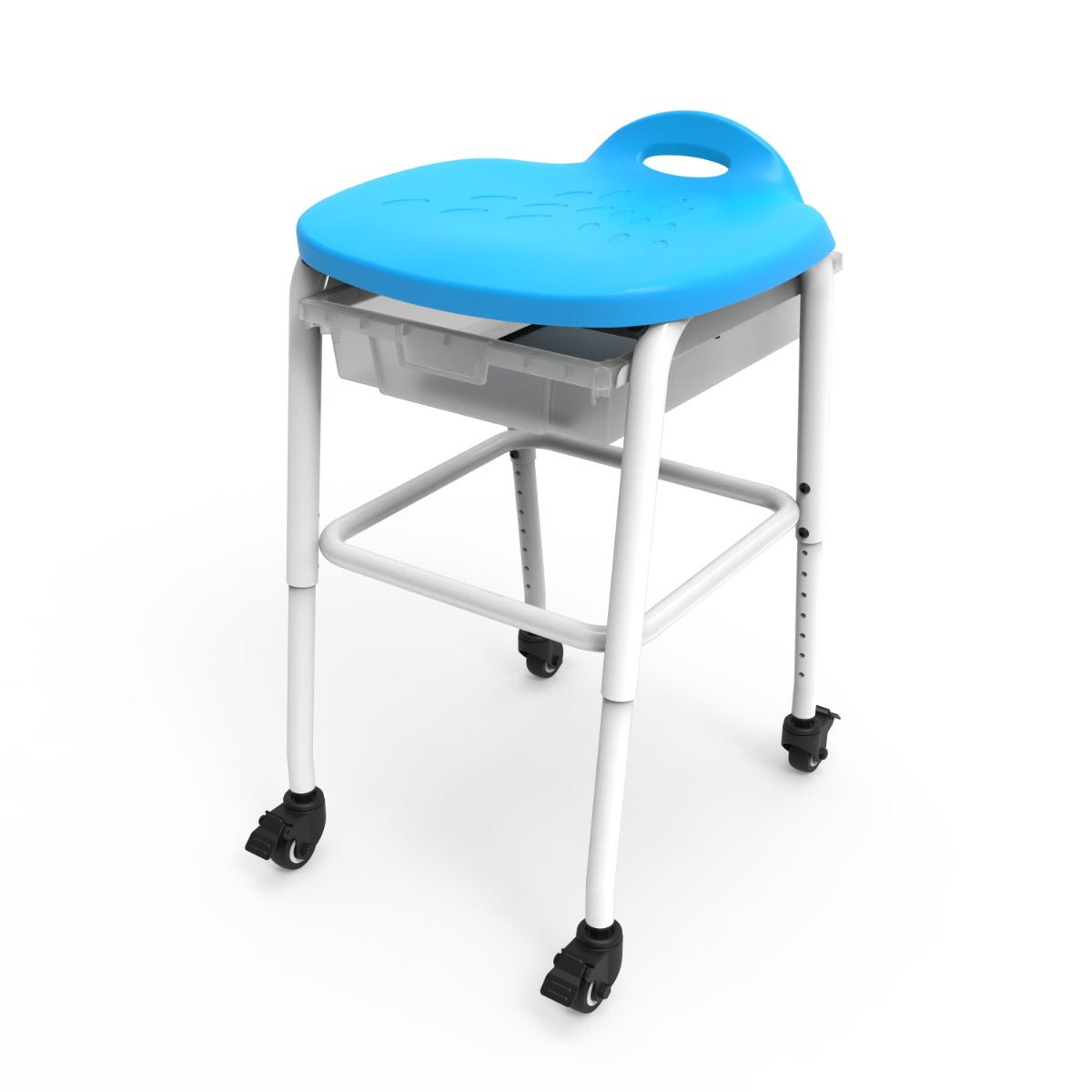 Luxor MBS-STOOL-2 - Adjustable-Height Stackable Classroom Stool with Wheels and Storage (LUX-MBS-STOOL-2) - SchoolOutlet