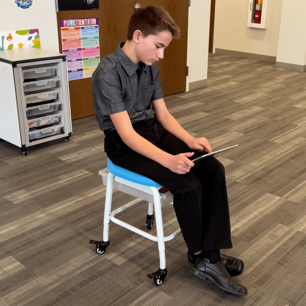 Luxor MBS-STOOL-2 - Adjustable-Height Stackable Classroom Stool with Wheels and Storage (LUX-MBS-STOOL-2) - SchoolOutlet