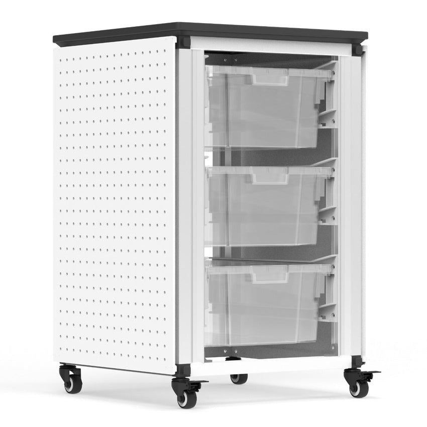 Luxor Modular Classroom Storage Cabinet - Single module with 3 large bins (LUX-MBS-STR-11-3L) - SchoolOutlet