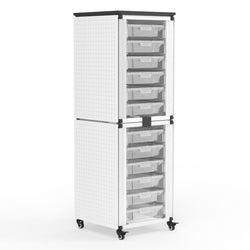 Luxor Modular Classroom Storage Cabinet - 2 stacked modules with 12 small bins  (LUX-MBS-STR-12-12S)