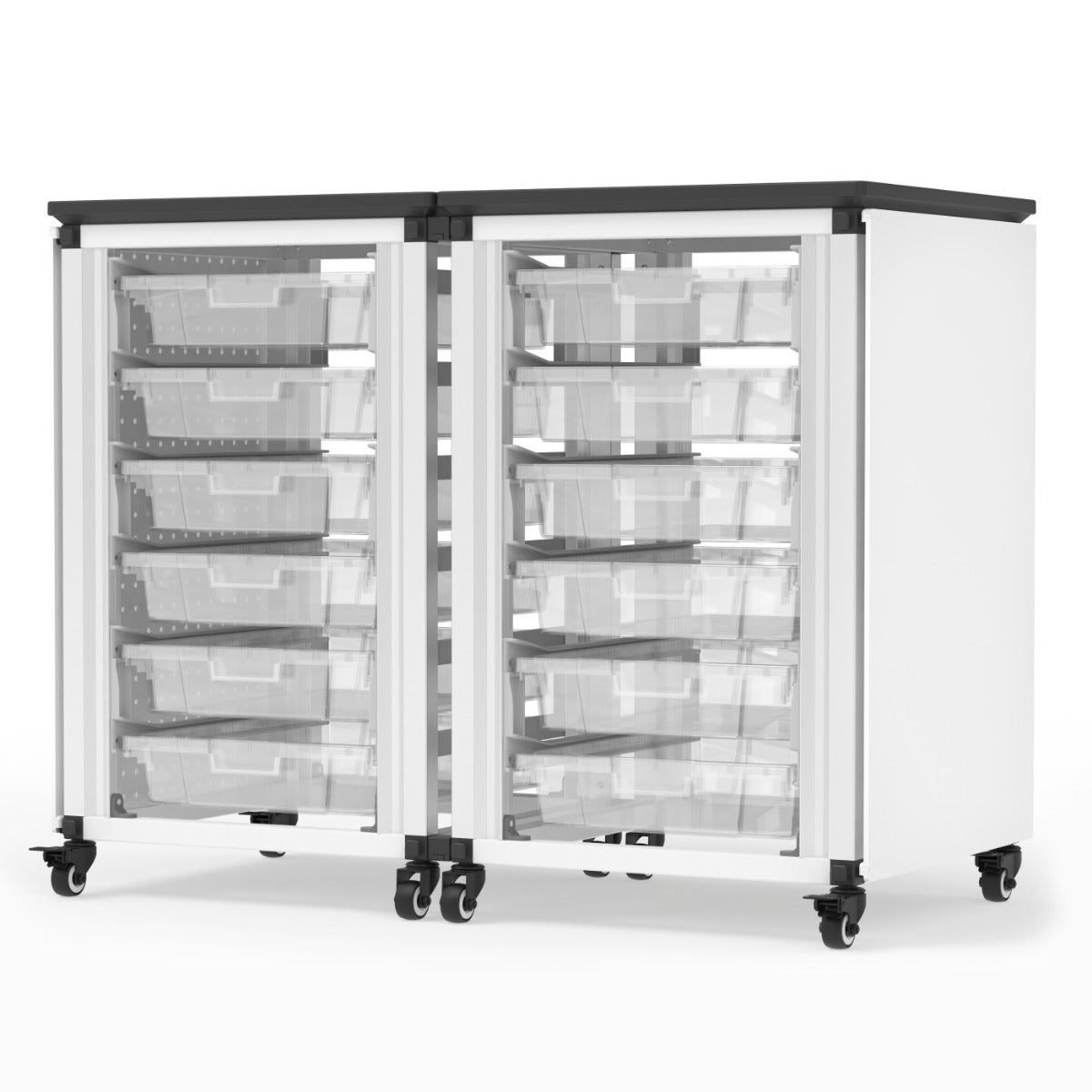 Luxor Modular Classroom Storage Cabinet - 2 side-by-side modules with 12 small bins (LUX-MBS-STR-21-12S) - SchoolOutlet