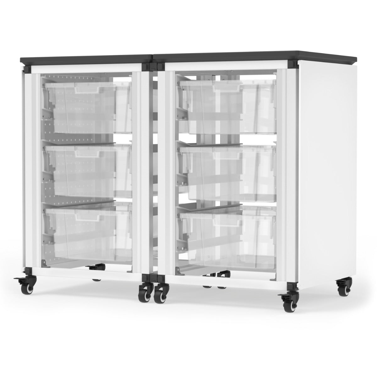 Luxor Modular Classroom Storage Cabinet - 2 side-by-side modules with 6 large bins (LUX-MBS-STR-21-6L) - SchoolOutlet