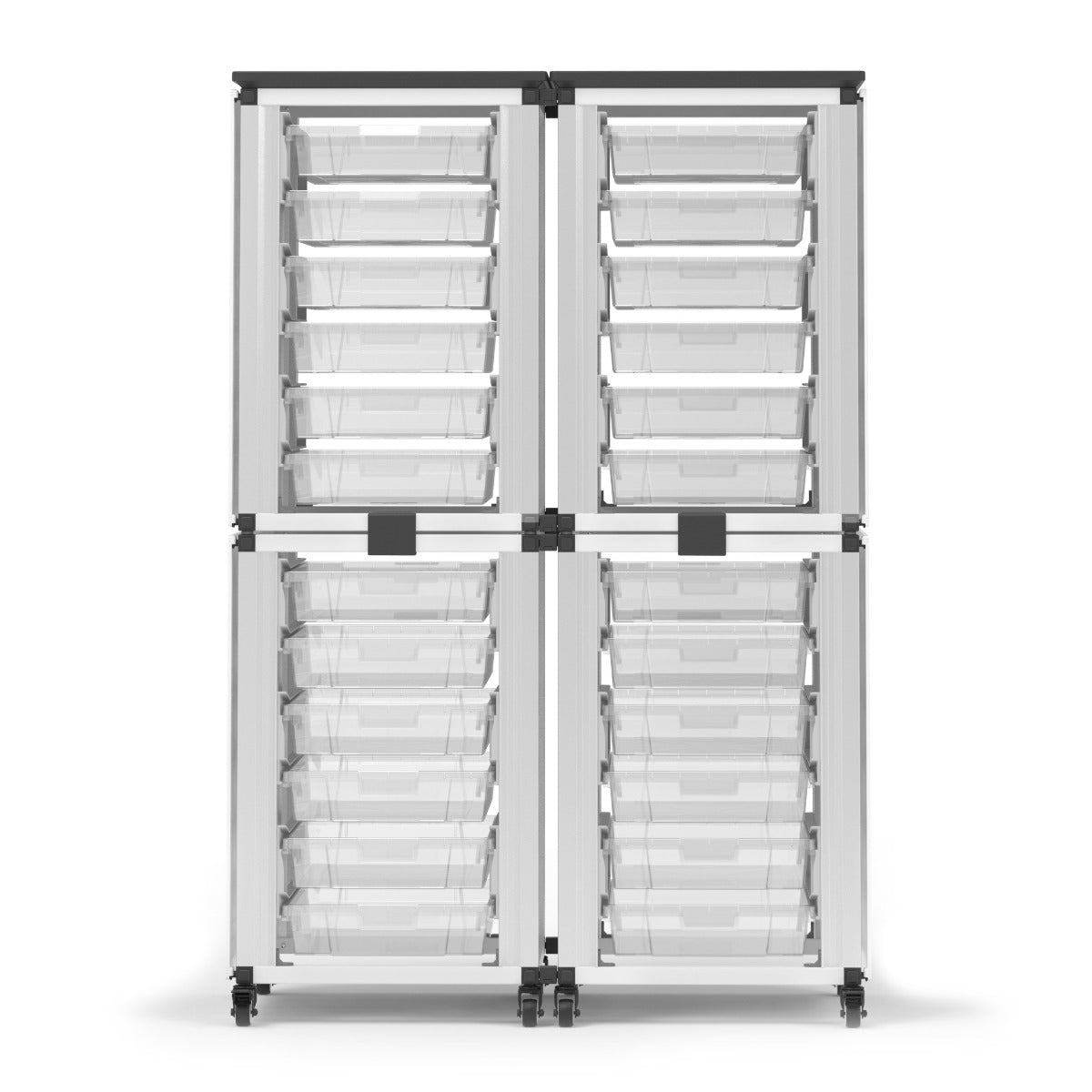 Luxor Modular Classroom Storage Cabinet - 4 stacked modules with 24 small bins (LUX-MBS-STR-22-24S) - SchoolOutlet