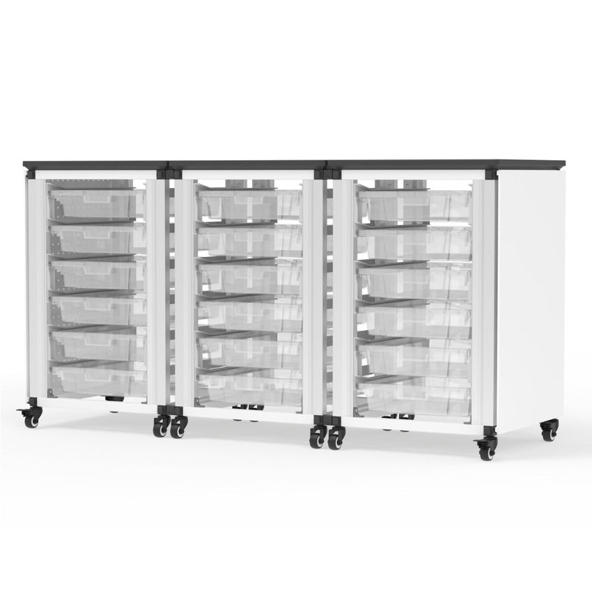 Luxor Modular Classroom Storage Cabinet - 3 side-by-side modules with 18 small bins (LUX-MBS-STR-31-18S) - SchoolOutlet