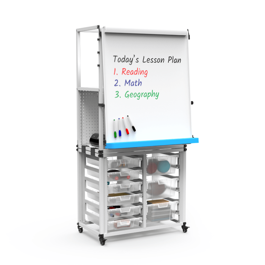 Luxor Modular Teacher Easel with Storage (Luxor LUX-MBSRWSTN) - SchoolOutlet