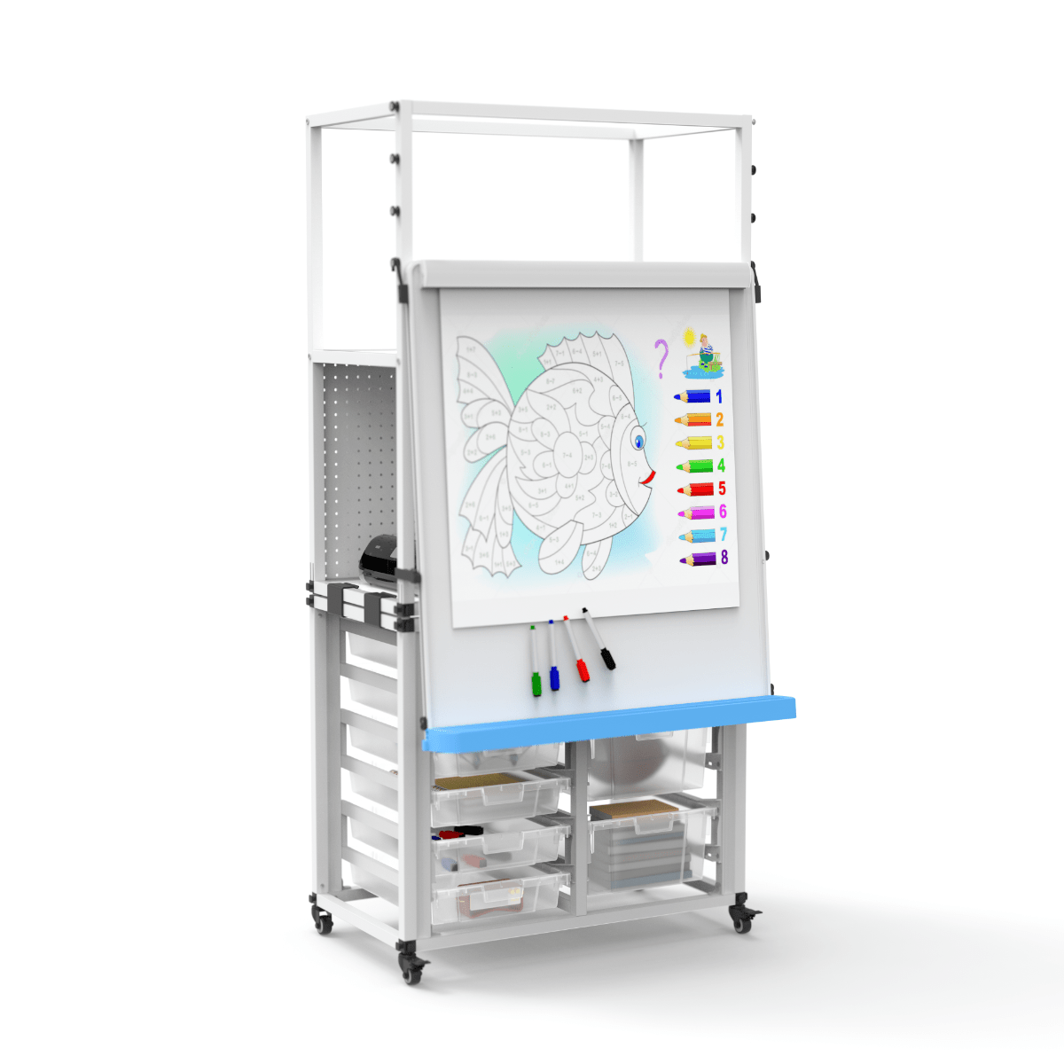 Luxor Modular Teacher Easel with Storage (Luxor LUX-MBSRWSTN) - SchoolOutlet