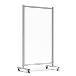40"W x 72"H Mobile Whiteboard - Double-sided Room Divider Magnetic dry erase markerboard - Luxor MD4072W