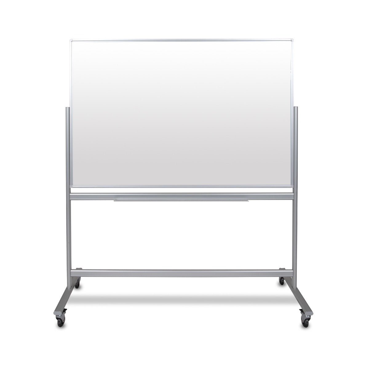 Luxor MMGB6040 - Double-Sided Mobile Magnetic Glass Marker Board - 60"W x 40"H (LUX-MMGB6040) - SchoolOutlet