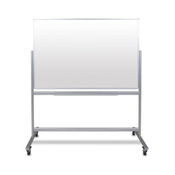 Luxor MMGB6040 - Double-Sided Mobile Magnetic Glass Marker Board - 60"W x 40"H (LUX-MMGB6040)