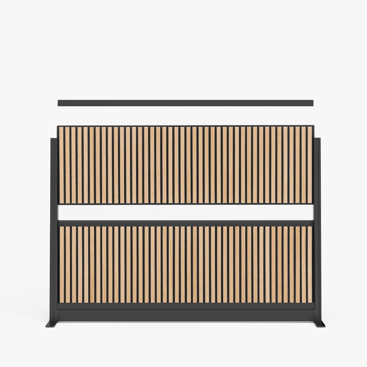 Luxor Modular Wall 70 x 48 - Wood Slats and Black Frame (Luxor LUX-MW-7048-WB) - SchoolOutlet