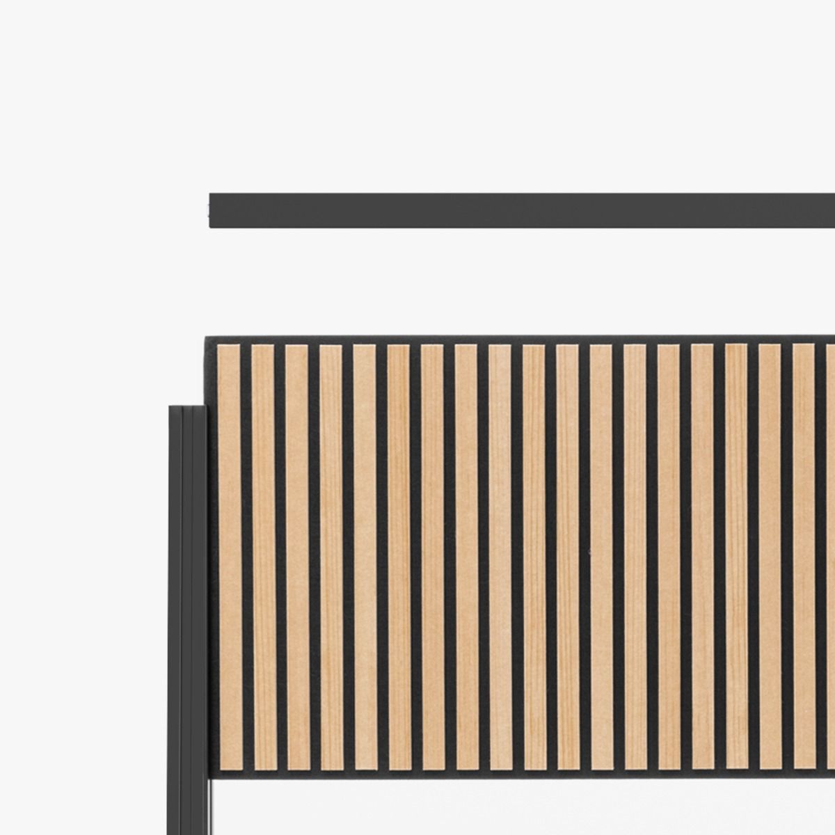 Luxor Modular Wall 70 x 48 - Wood Slats and Black Frame (Luxor LUX-MW-7048-WB) - SchoolOutlet