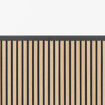 Luxor Modular Wall 70 x 70 - Wood Slats and Frosted Acrylic in Black Frame (Luxor LUX-MW-7070-WAB) - SchoolOutlet