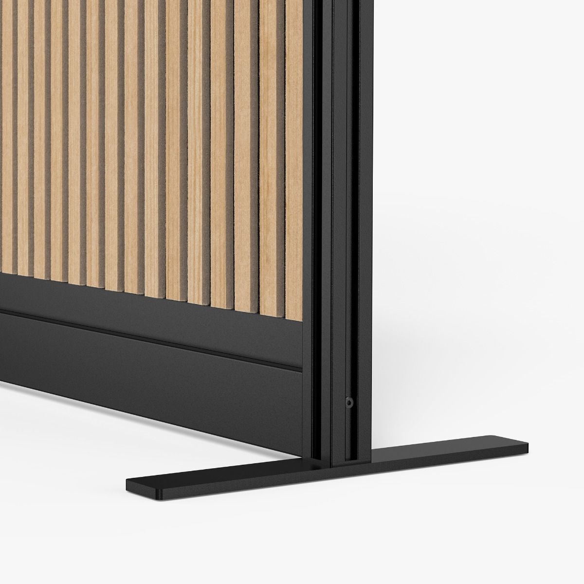 Luxor Modular Wall 70 x 70 - Wood Slats and Frosted Acrylic in Black Frame (Luxor LUX-MW-7070-WAB) - SchoolOutlet