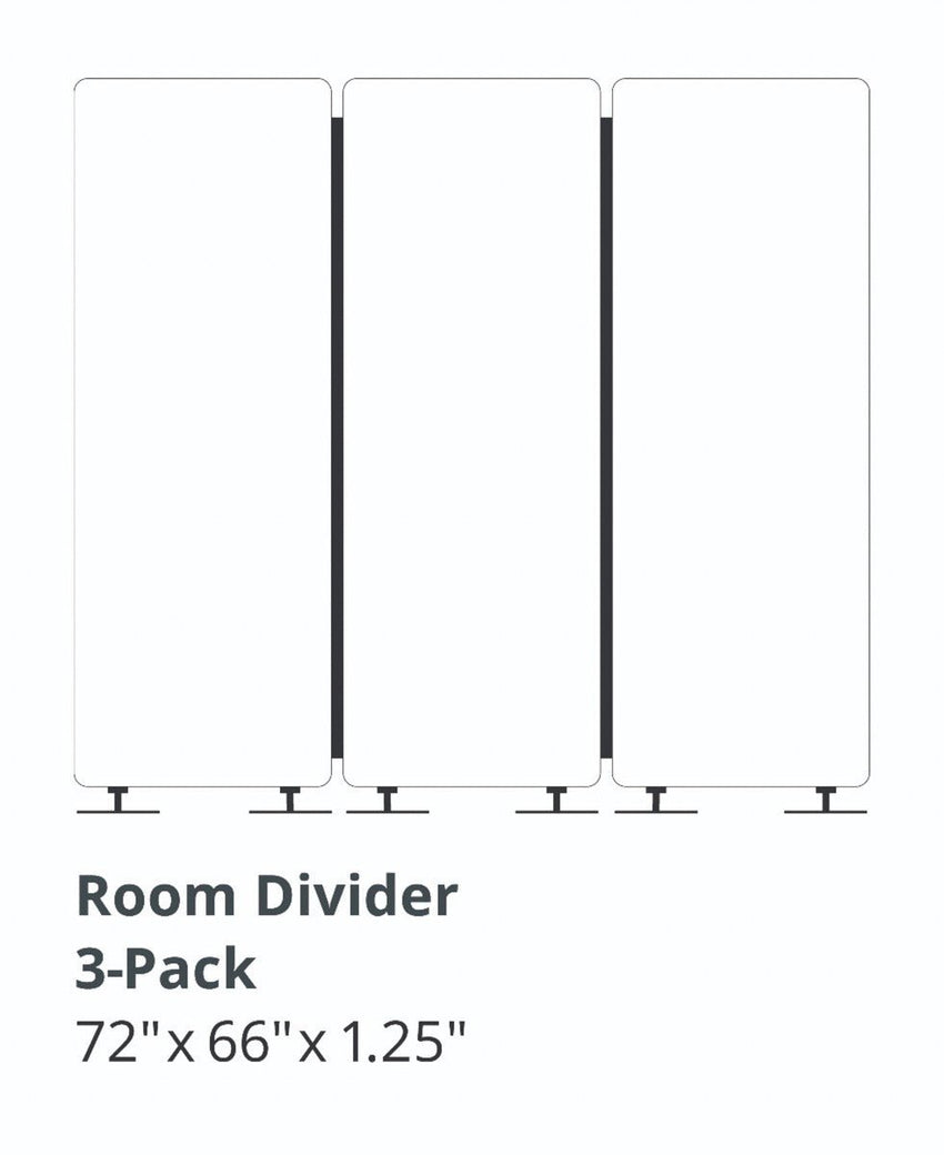 Luxor RCLM7266Z RECLAIM Acoustic Room Dividers - 3 Pack - 72"W x 64"H(LUX-RCLM7266Z) - SchoolOutlet