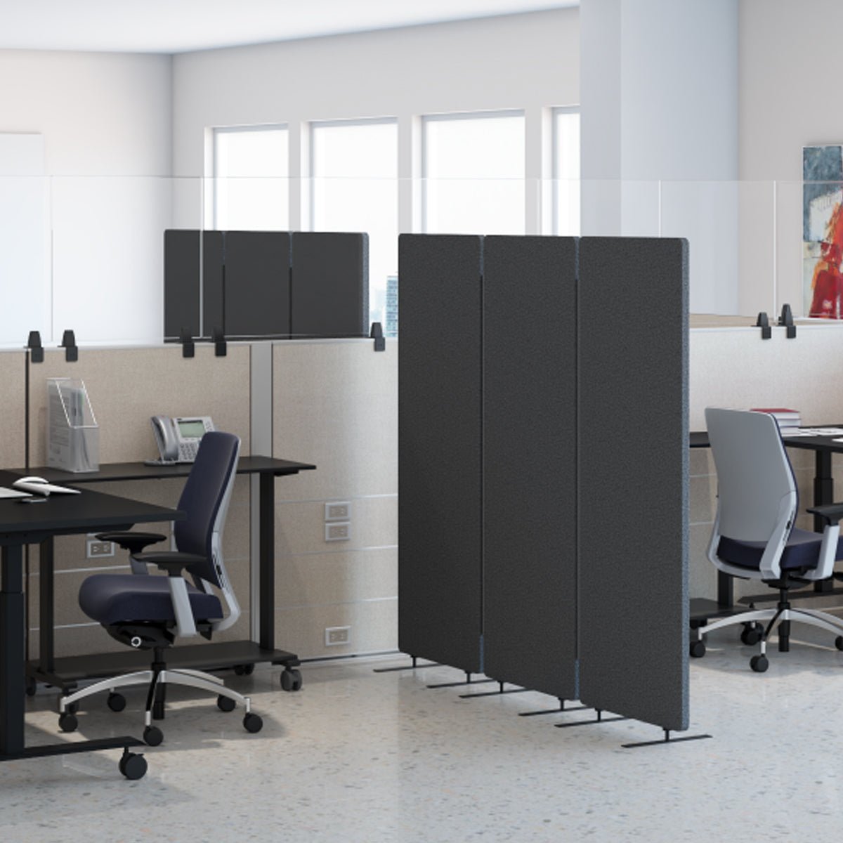 Luxor RCLM7266Z RECLAIM Acoustic Room Dividers - 3 Pack - 72"W x 64"H(LUX-RCLM7266Z) - SchoolOutlet