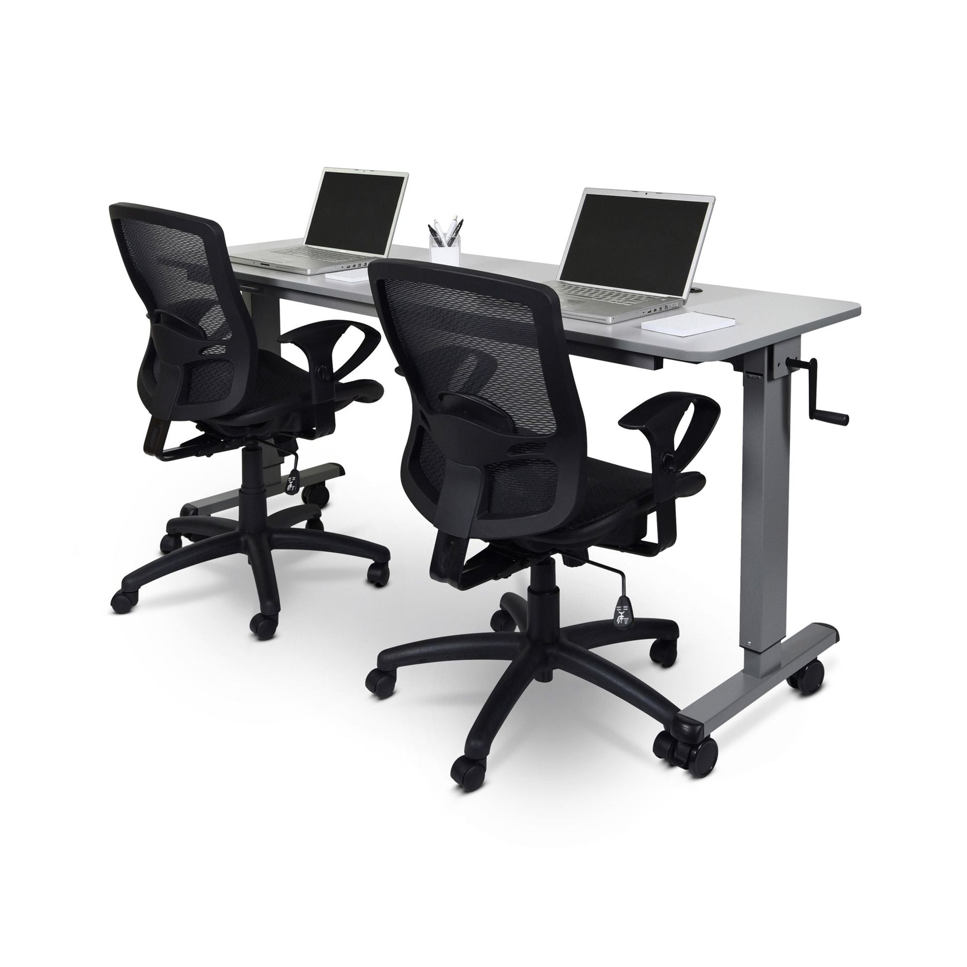 Luxor STAND-NESTC-72 - 72" Adjustable Flip Top Table, Crank Handle(LUX-STAND-NESTC-72) - SchoolOutlet
