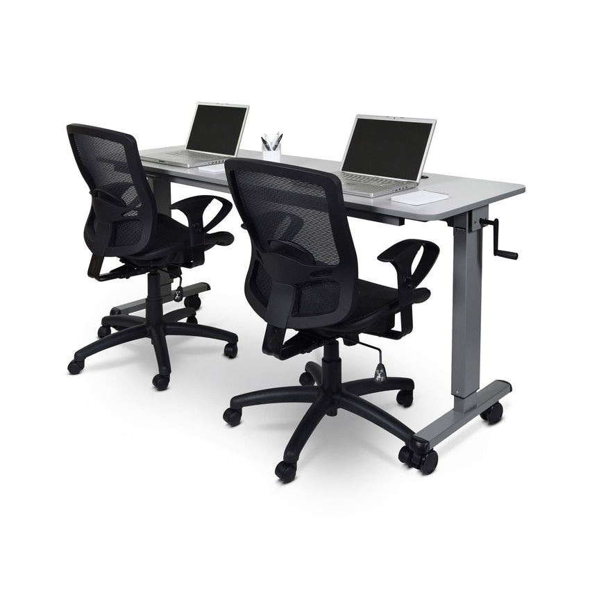 Luxor STAND-NESTC-72 - 72" Adjustable Flip Top Table, Crank Handle(LUX-STAND-NESTC-72) - SchoolOutlet