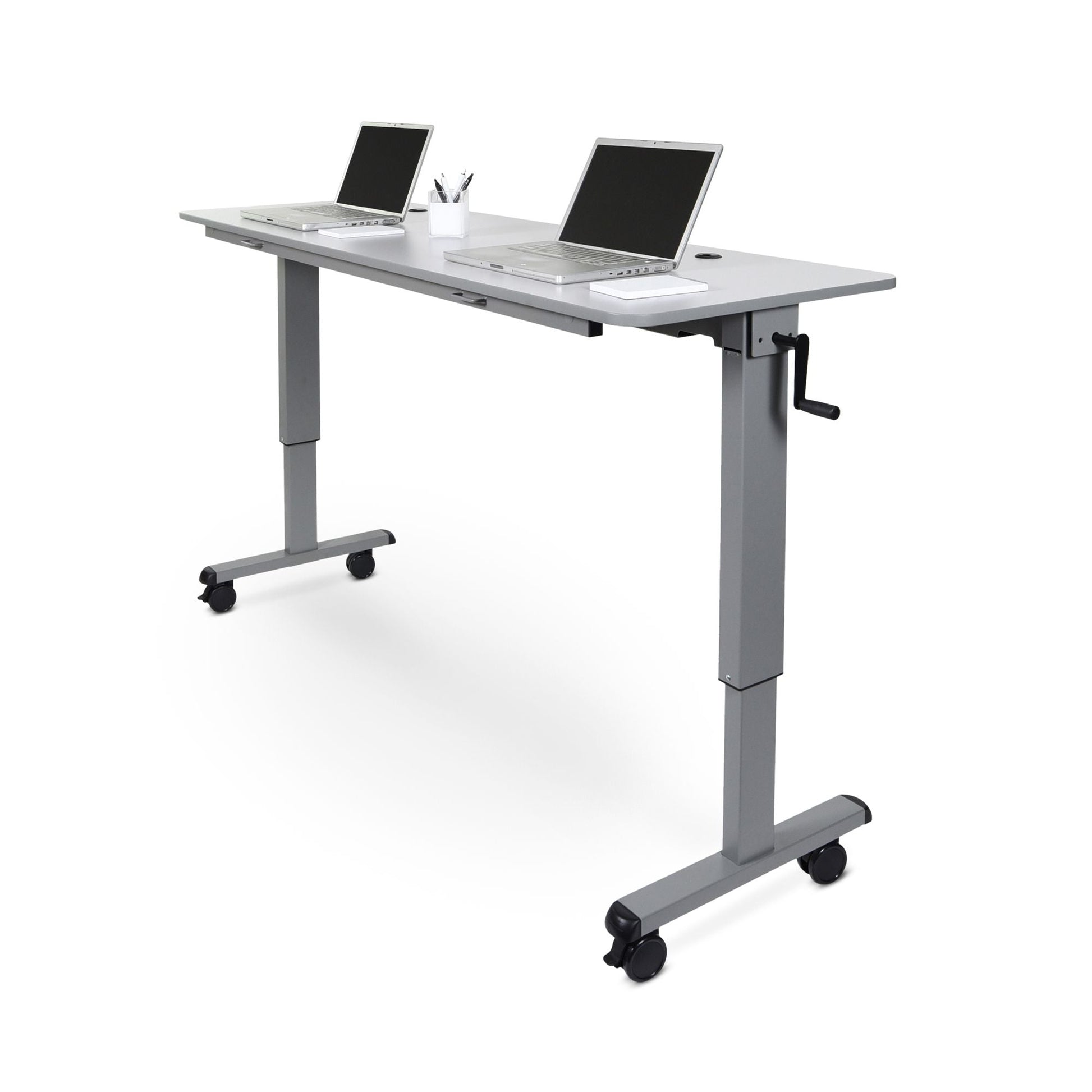 Luxor STAND-NESTC-72 - 72" Adjustable Flip Top Table, Crank Handle(LUX-STAND-NESTC-72) - SchoolOutlet