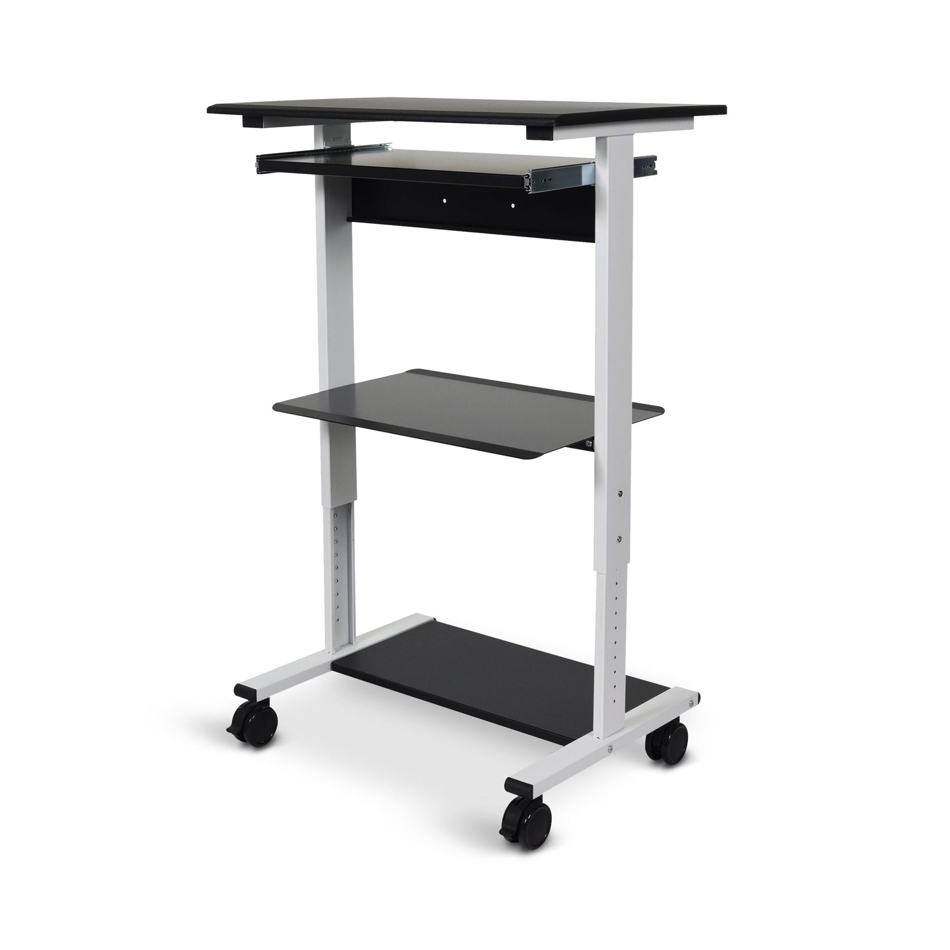 Luxor Mobile 3 Shelf Adjustable Stand Up Workstation (LUX-STAND-WS30) - SchoolOutlet