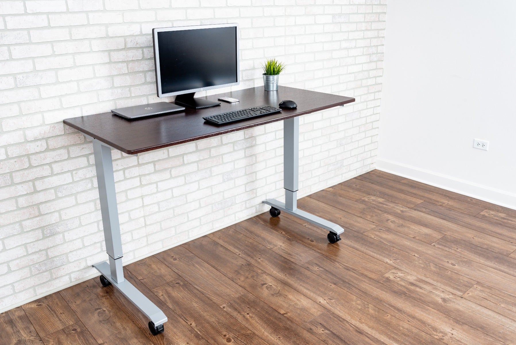 Luxor Standup-Cf60-Dw - 60 Crank Adjustable Stand Up Desk – SchoolOutlet