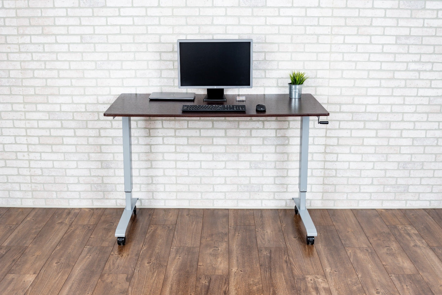 Luxor STANDUP-CF60-DW - 60" Crank Adjustable Stand Up Desk(LUX-STANDUP-CF60-DW) - SchoolOutlet