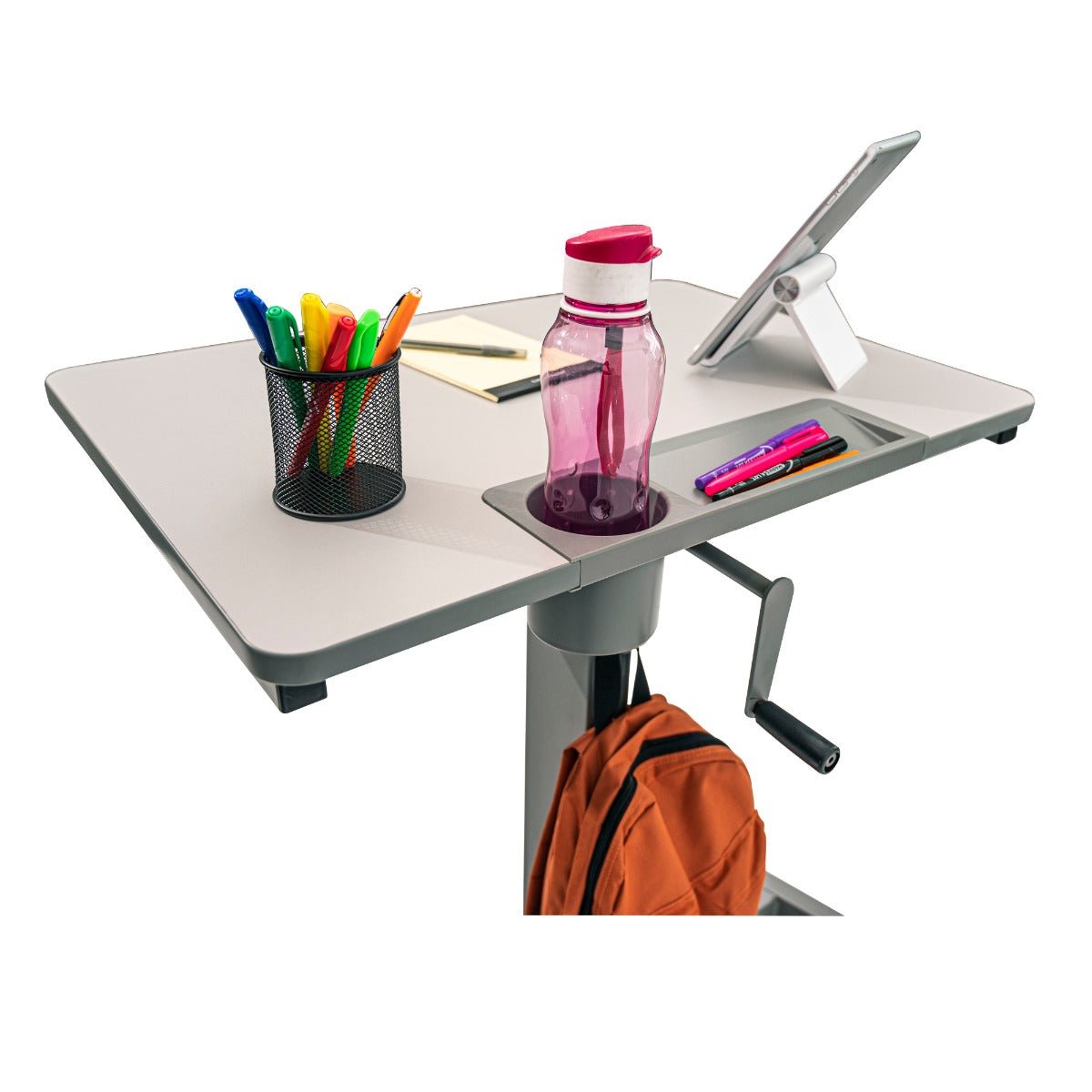 Luxor STUDENT-C Student Desk - Sit Stand Desk with Crank Handle (LUX-STUDENT-C) - SchoolOutlet