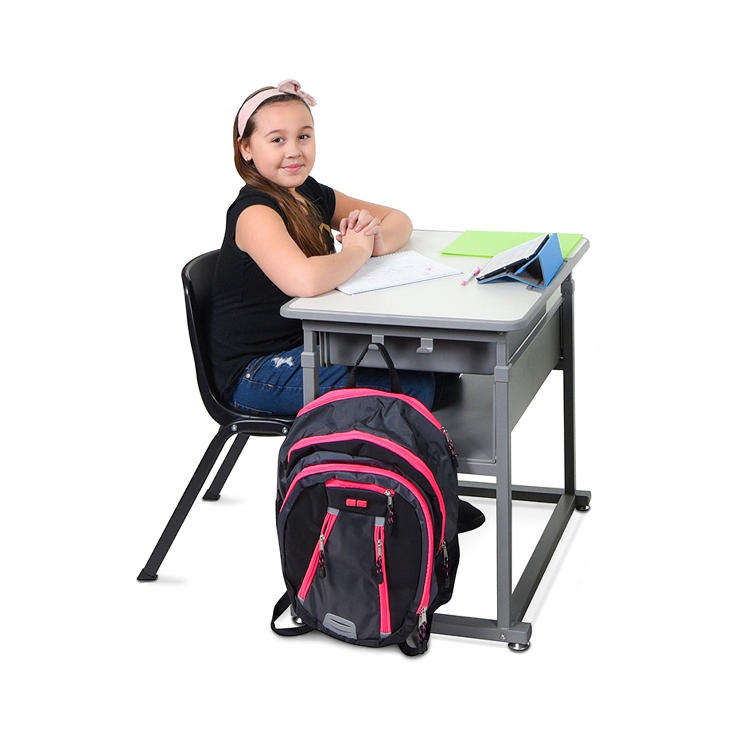 Luxor STUDENT-M - Student Desk - Manual Adjustable Desk (LUX-STUDENT-M) - SchoolOutlet