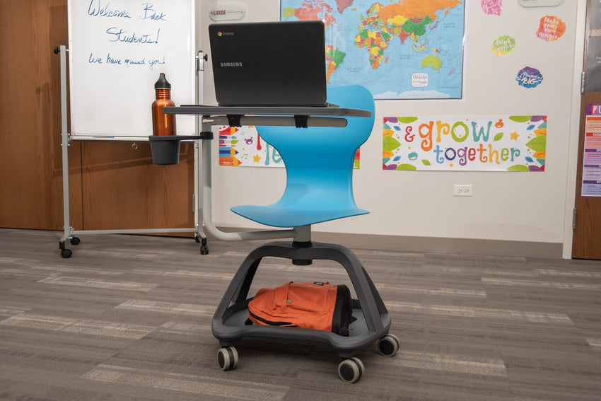 Mobile Tablet Arm Student Desk and Chair by Luxor for Schools and Classroom - SchoolOutlet