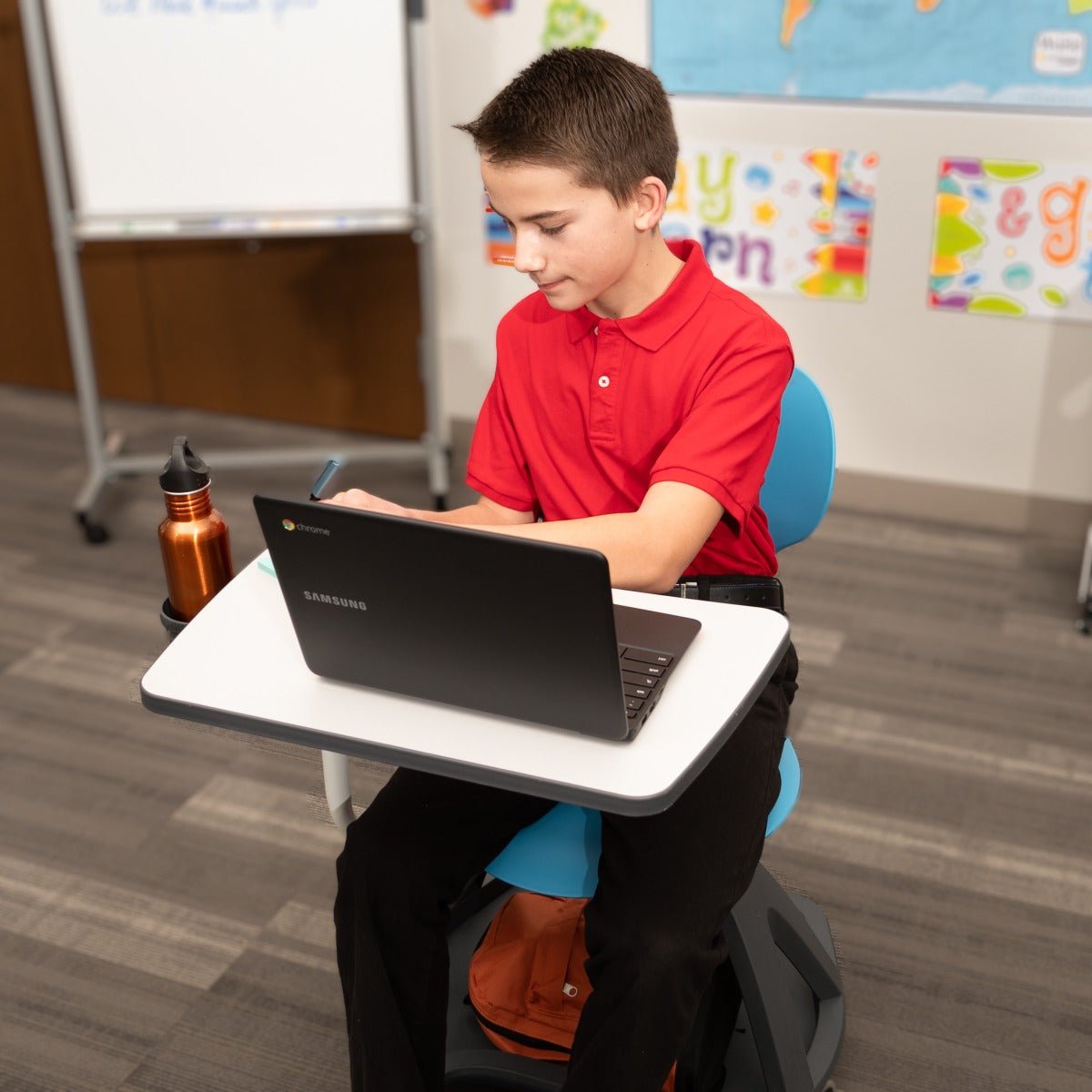 Mobile Tablet Arm Student Desk and Chair by Luxor for Schools and Classroom - SchoolOutlet