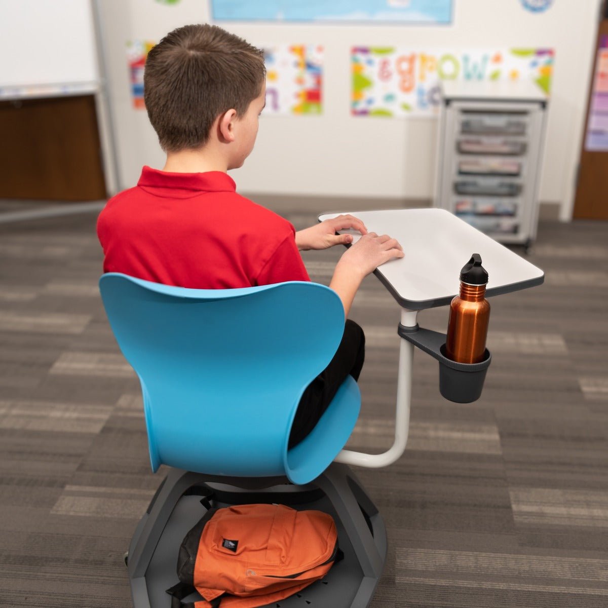 Mobile Tablet Arm Student Desk and Chair by Luxor for Schools and Classroom - SchoolOutlet