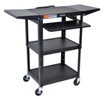 Luxor UCMT1KBDL Adjustable-Height Steel Utility Cart - Pullout Keyboard Tray, Drop Leaf - SchoolOutlet