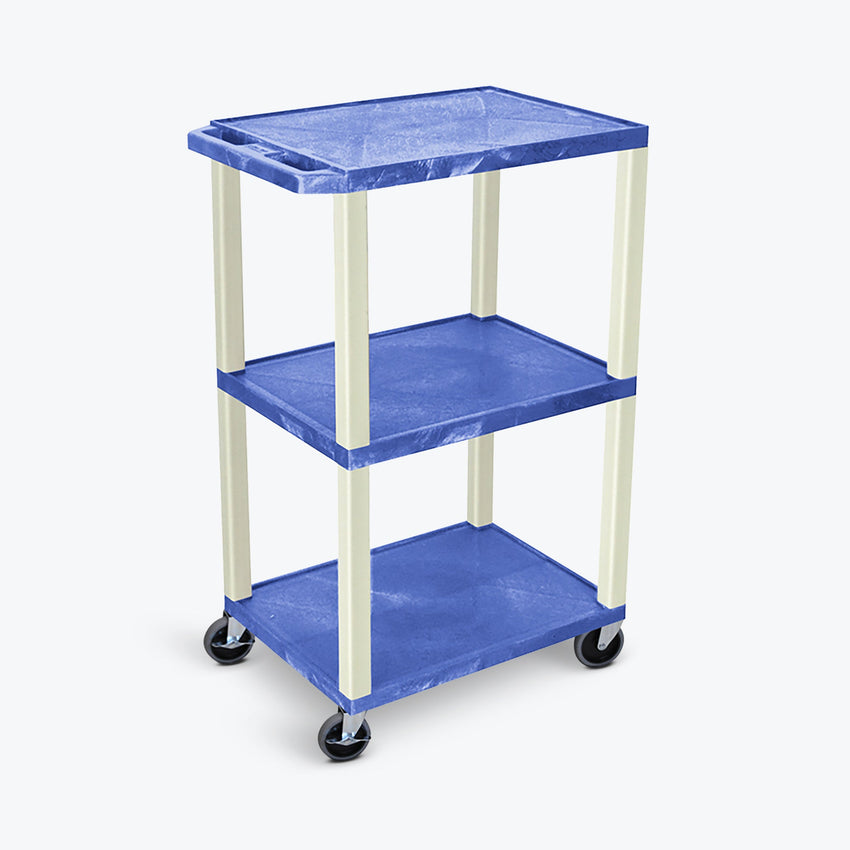 Luxor UCPL1 42"H 3-Shelf Multipurpose Utility Cart - SchoolOutlet