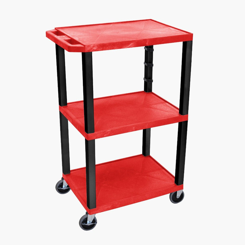 Luxor UCPL1 42"H 3-Shelf Multipurpose Utility Cart - SchoolOutlet