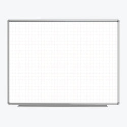 Luxor Wall-Mounted Magnetic Ghost Grid Whiteboard 48" x 36"  (LUX-WB4836LB)