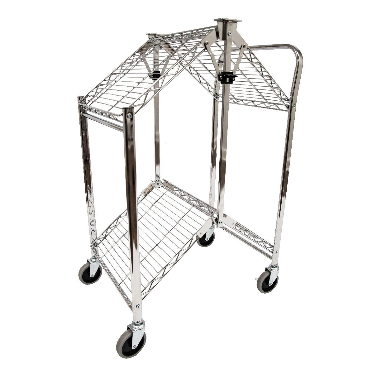 Luxor WSCC-2 - Two-Shelf Collapsible Wire Utility Cart (Luxor LUX-WSCC-2) - SchoolOutlet