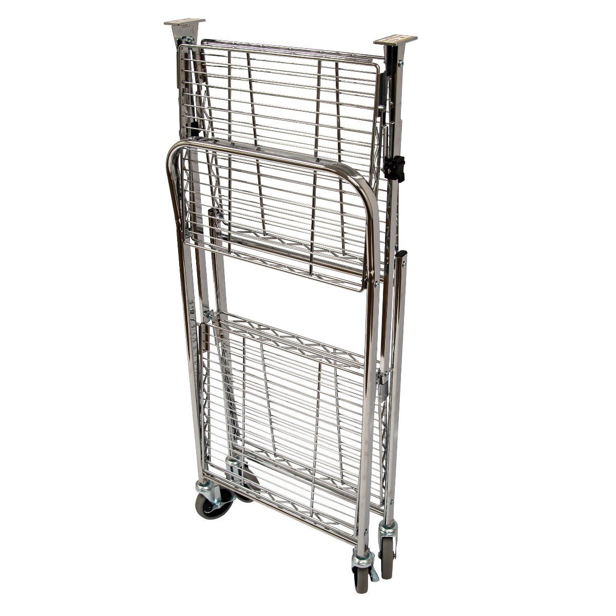 Luxor WSCC-2 - Two-Shelf Collapsible Wire Utility Cart (Luxor LUX-WSCC-2) - SchoolOutlet