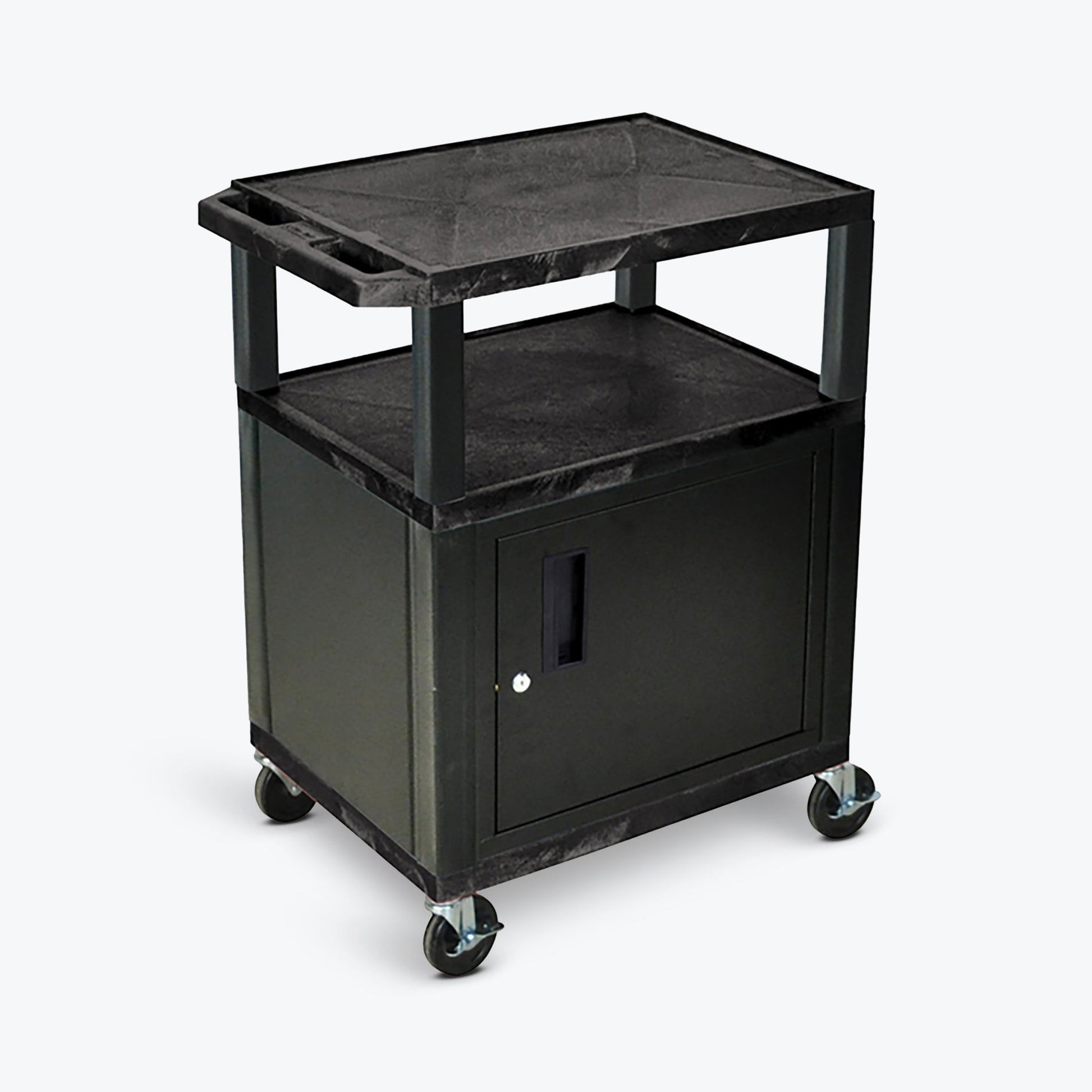Luxor Tuffy 34" Utility AV Cart with Cabinet (Luxor LUX-WT34C2E) - SchoolOutlet
